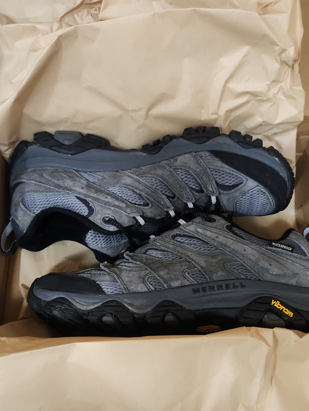 Merrell Moab 3 WP Waterproof Trail Hiking Shoes Granite Vibram Men's 12 - Picture 11 of 13